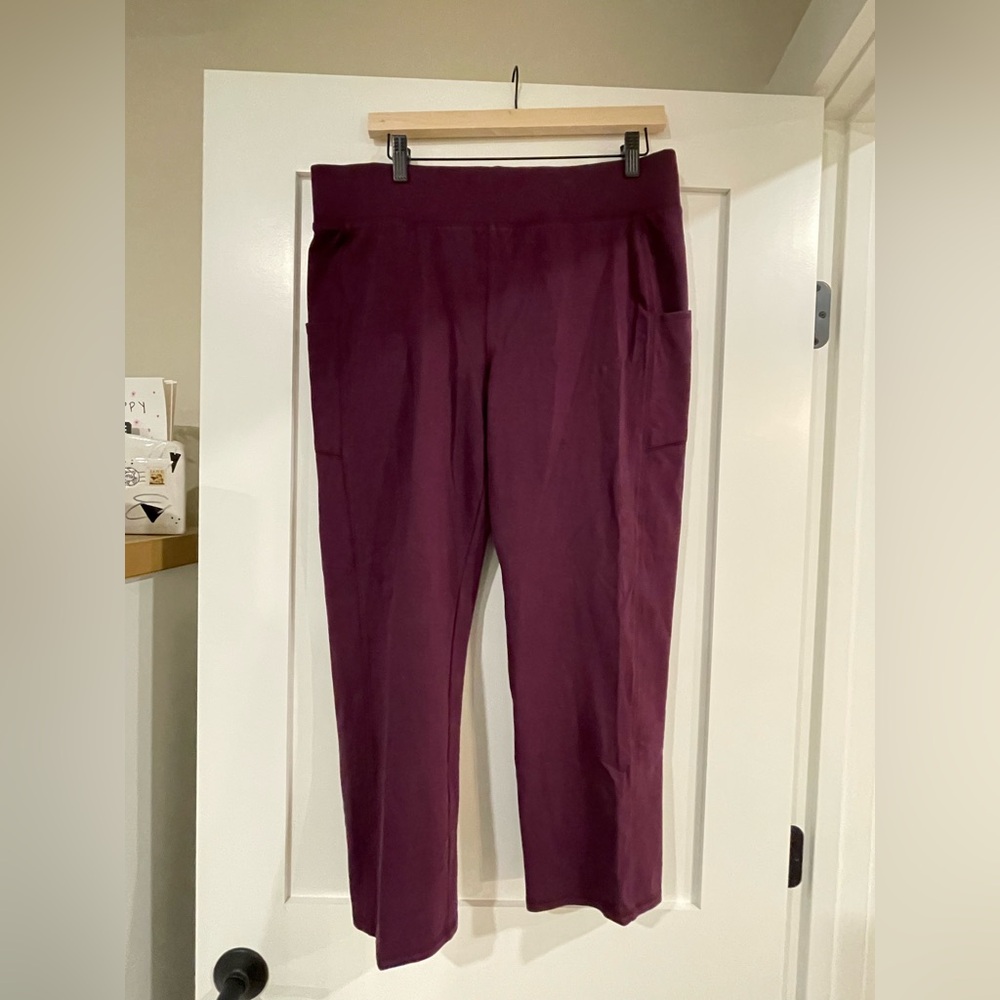 Denim & Co. Women's Cropped Plum Active Pants NWOT